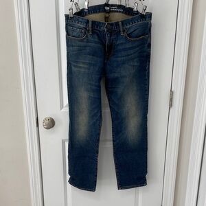 GAP Men’s Dark Blue Straight Jeans with Faded Wash